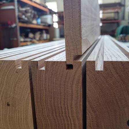 Hand-cut dovetail joint detail