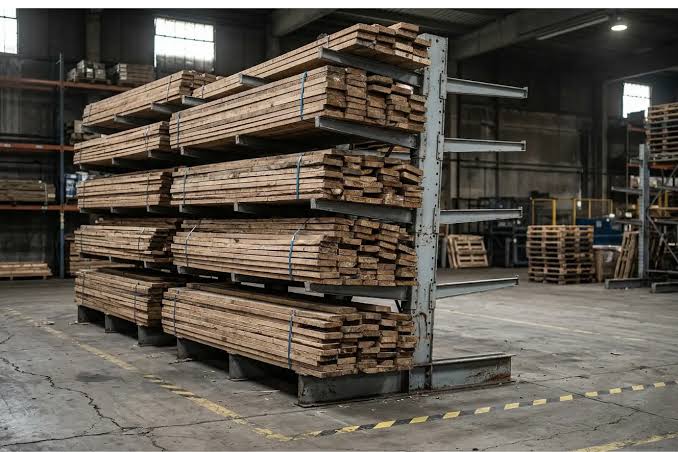 Selected and stacked timber in the Heartwood workshop