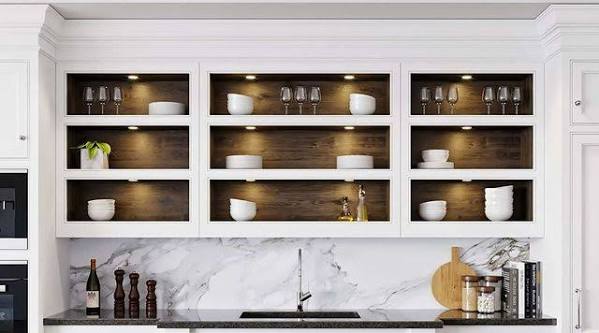 Open shelf wall unit